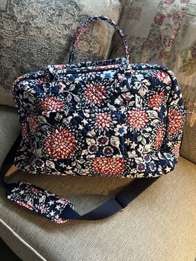 Vera Bradley Weekender Travel Bag - Red White & Blossoms RARE!
